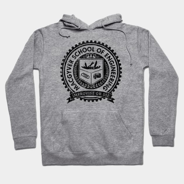 WHITE ART - MacGyver School of Engineering Hoodie by TattoVINTAGE